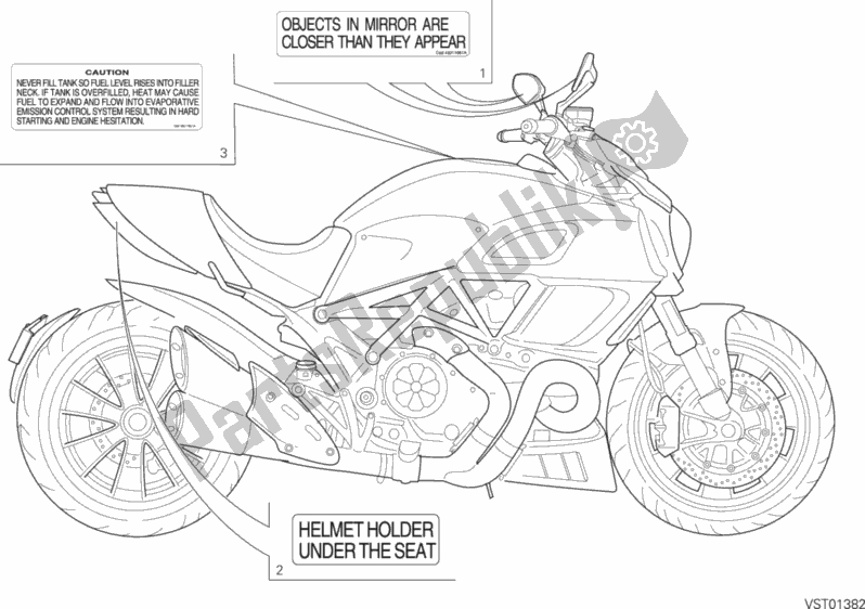 All parts for the Label, Warning of the Ducati Diavel FL USA 1200 2016